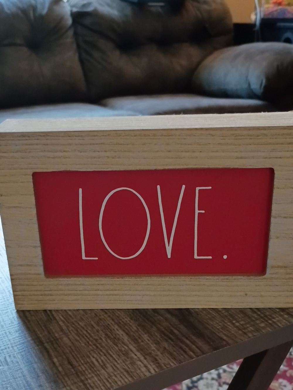 Love Framed Wood Sign - Red -